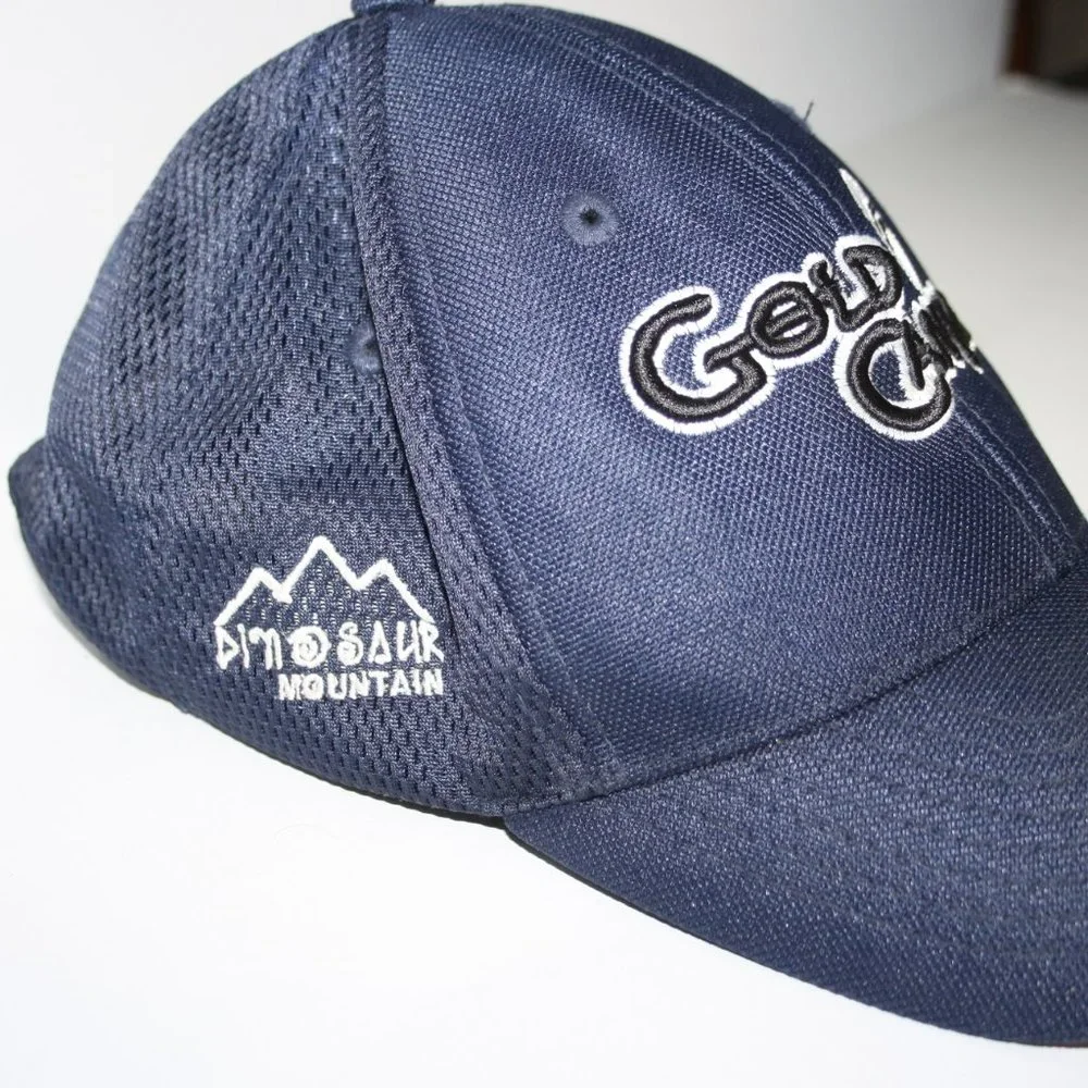 🌌🦖 Navy Blue Men’s Hat · Gold Canyon Dinosaur Mountain 🦖🌌